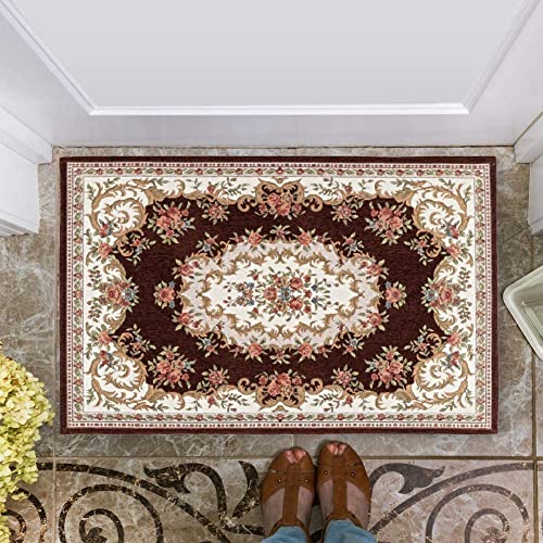 CHICHIC 48 x 32 Inch Coffee Indoor Door Mat for Home Entrance, Front Door Mat Indoor Inside Outdoor Outside Entryway Rugs Welcome Mat Anti-Slip Rubber Back Low Profile - color: Coffee, size: 2'8" x 4' (Rectangular)