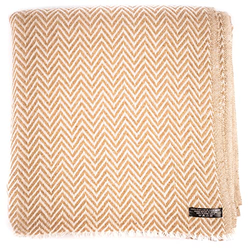 Cashmere Blanket – Hand Woven 100% Cashmere Wool Throw Blanket, 135 x 270 cm – Plain Cozy, and Soft Blanket for Bed, Sofa, or Couch - Made in Nepal - color: Brown