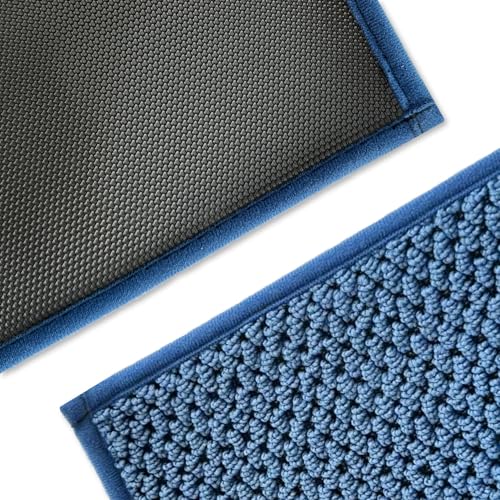 Bulijojo Dirt Trapper Door Mat, 20"x32" Non Slip Entrance Mat Blue - color: Blue, size: 1'8" x 2'8" (Rectangular)