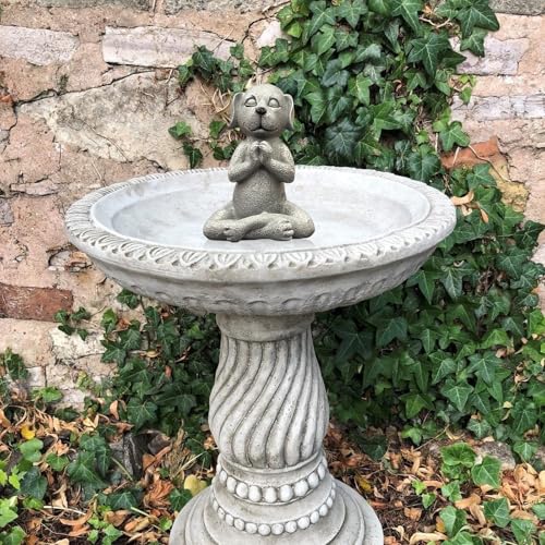 Meditating Buddha Dog Statue - 4.8 Inches Resin Yoga Figurine - Cute Funny Zen Animal Tabletop Decor for Patio, Terrace, Lawn and Outdoor Garden