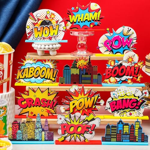 Marsui 12 Pcs Hero Themed Party Decoration - style: Hero