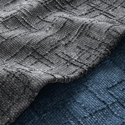 MIULEE Chenille Textured Throw Pillow Covers Dark Grey 18x18 Set of 2 - color: Dark Grey, size: 18" x 18" (Pack of 2)