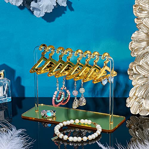 PH PandaHall Earring Holder Stand, Cloth-Horse Shape Jewelry Display Gold Dangle Earring Hanging Organizer Acrylic Ear Studs Display Rack for Retail Show Personal Exhibition, 2.3x5.9x4.2inch - color: Gold