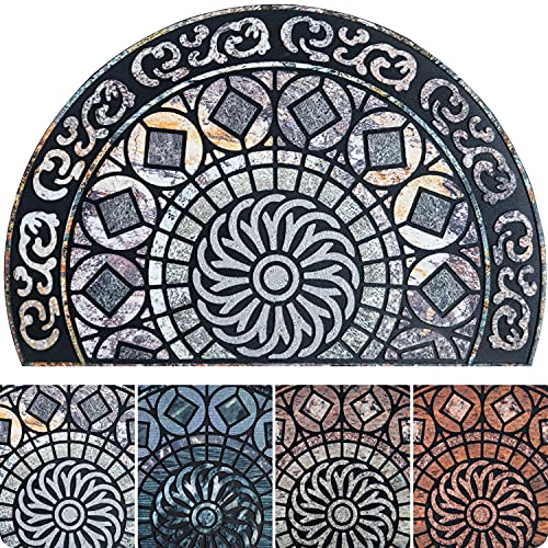 ubdyo Outdoor Rug for Patio, Door Mat Outside Entrance - Grey, 23" x 36" - color: XL Gray Round