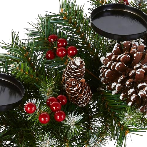 National Tree Company 30in Unlit Frosted Berry Christmas Centerpiece