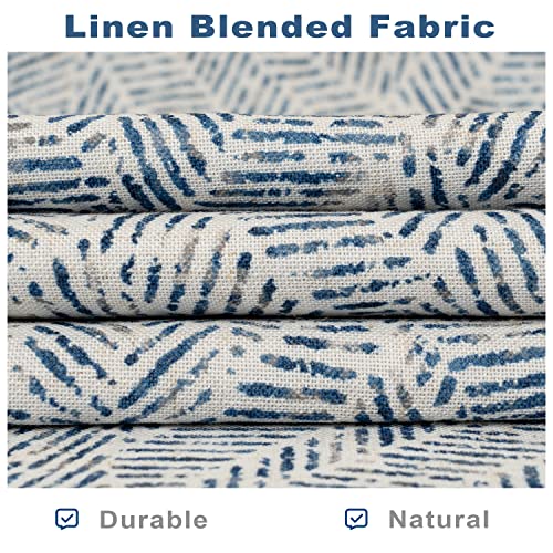 DriftAway Farmhouse Double Layer Linen Blackout Tie Up Curtains Thermal Insulated Striped Fully Lined Balloon Roman Shade Bathroom Window Adjustable Rod Pocket 45 Inch by 63 Inch Roman Navy - color: Roman Navy, size: 45"W x 63"L (Pack of 1)