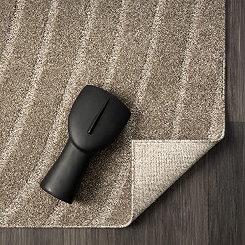 LUXE WEAVERS Modern Geometric Wave Taupe 2x8 Area Rug - color: Taupe, size: 2' x 8' (Runner)