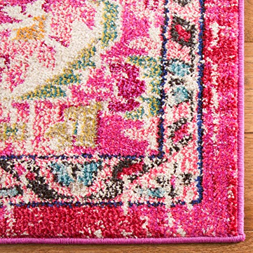 SAFAVIEH Monaco Area Rug 5'1"x7'7", Pink & Multi MNC243D - color: Pink/Multi, size: 5'1" x 7'7" (Rectangular)