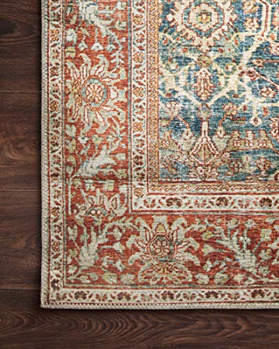 Loloi Layla Ocean/Rust 152.1cm x 2.1cm 바닥 러그 - color: 오션 / 러스트, size: 5피트 x 7피트 6인치