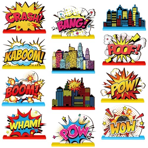 Marsui 12 Pcs Hero Themed Party Decoration - style: Hero