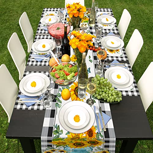 ArtSocket Table Runner and Placemats Set of 6, Sunflower Buffalo - color: Sunflower