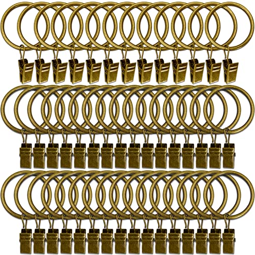 LLPJS Curtain Rings with Clips, 1.5 inch ID, 60 Pack, Bronze - color: Bronze, size: 1.5" I D Set of 60