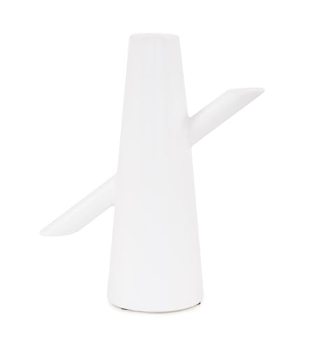 Howard Elliott Collection Astrid Ceramic Vase IV, Matte White Scandinavian Design with Clean Lines, Modern Decorative Accent for Table, Shelf or Console, 10.5H x 8.25W x 3.5D - size: Vase - IV