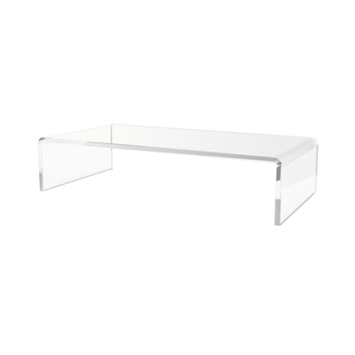 Marketing Holders Acrylic Riser Display Stand Clear 9 Inch Wide x 4.5 Inch Deep Lucite Rectangular Tabletop Showcase Platform for Collectible Merchandise Figurines and Model Car Toys One Piece