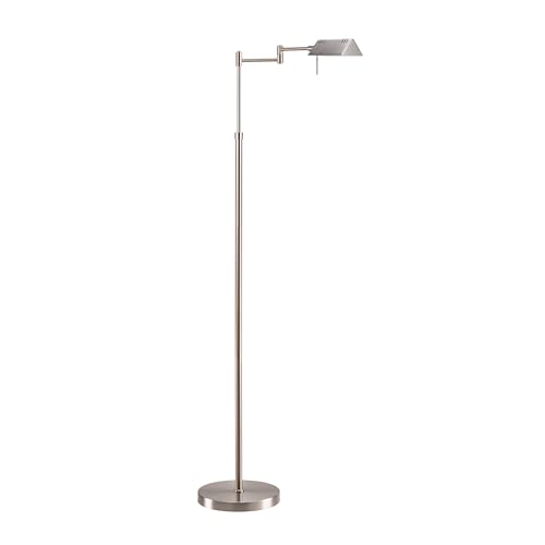 O'Bright Brook Adjustable Dimmable LED Pharmacy Floor Lamp, Brushed Nickel - color: Brushed Nickel