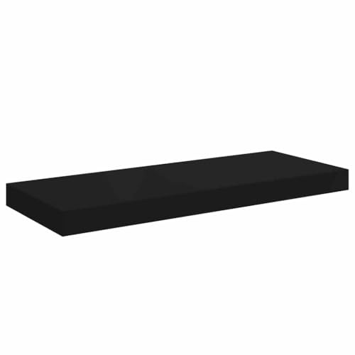 23.6" Black Matte Floating Wall Shelf, Honeycomb MDF Modern Display Ledge for Living Room Bedroom Kitchen, 9.3" Deep Holds 15 lbs Books Decor - color: Black, size: 23.6 in length