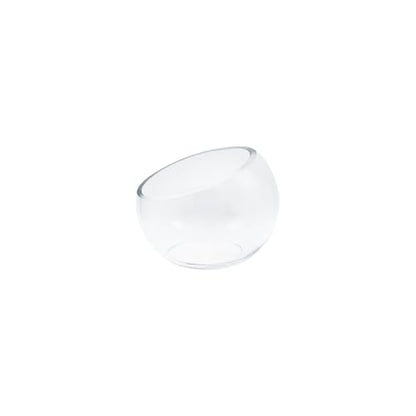 WGVI Slant Cut Bowl Glass Vase, Width 5.5", Height 4.5", Clear Terrarium, Candy Dish, Fruit Jar, Floral Container for Wedding Party Event, Home Office Decor, 1 Piece - size: Slant Bowl 4.5"H