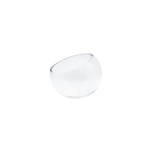 WGVI Slant Cut Bowl Glass Vase, Width 5.5", Height 4.5", Clear Terrarium, Candy Dish, Fruit Jar, Floral Container for Wedding Party Event, Home Office Decor, 1 Piece - size: Slant Bowl 4.5"H