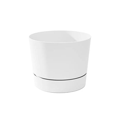 Root & Vessel Majestic Mid-Century Modern Low Profile Cylinder Pot, Matte White, 10.5" - color: Matte White, size: 10.5-Inch