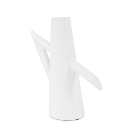 Howard Elliott Collection Astrid Ceramic Vase II, Matte White Scandinavian Design with Clean Lines, Modern Decorative Accent for Table, Shelf or Console, 10H x 9W x 3.5D - size: Vase - II