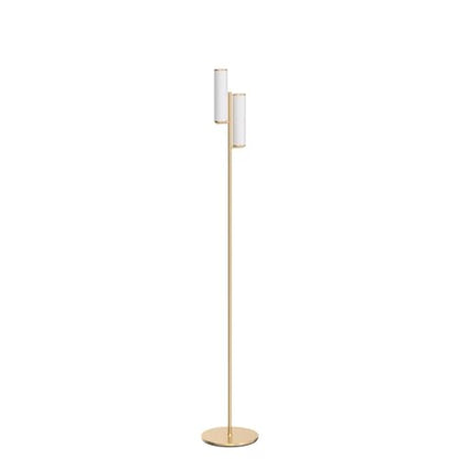 Brightech Gemini Dimmable Floor Lamp with Two Lights - Modern Tall Tree Lamp for Bedroom, Office, Living Room - Gold/Brass - color: Brass