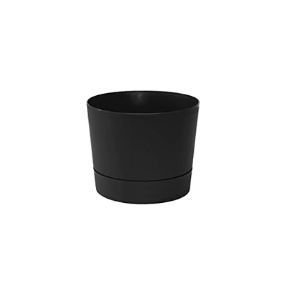 Root & Vessel Majestic Mid-Century Modern Low Profile Cylinder Pot, Matte Black, 6.5" - color: Matte Black, size: 6.5-Inch