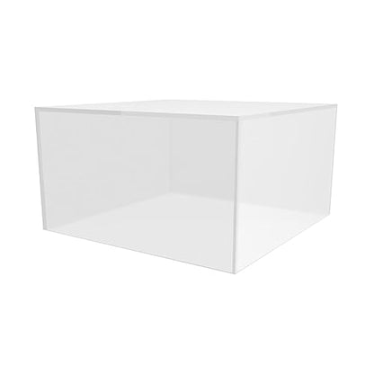 Acrylic Display Box Countertop Showcase Bin 7" x 7" x 4" Frosted Merchandise Storage with Open Bottom No Lid Square Flippable Cubby for Retail Stores and Expos by Marketing Holders - size: 7.25" x 7.25" x 4" Frosted
