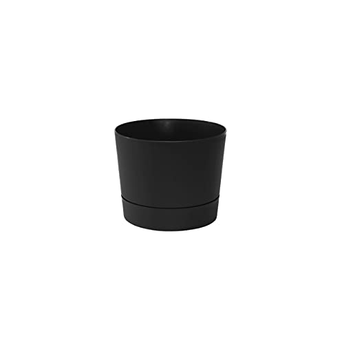 Root & Vessel Majestic Mid-Century Modern Low Profile Cylinder Pot, Matte Black, 4.5" - color: Matte Black, size: 4.5-Inch