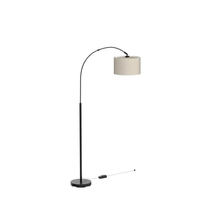 Dimmable Floor Lamp, Arc Floor Lamp with Dimmer, Black Standing Lamp with Adjustable Hanging Shade, Over Couch Tall Reading Light, Modern Pole Lamp for Living Room Bedroom, 9W LED Bulb Included - color: Black