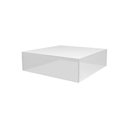Marketing Holders Acrylic Display Box Countertop Showcase Bin 6.75" x 6.75" x 2" Frosted Lucite Merchandise Storage with Open Bottom Square Flippable Cubby No Lid for Retail Stores and Expos - size: 6.75" x 6.75" x 2" Frosted