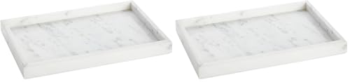 Juvale Large Marble Vanity Tray - Jewelry & Cosmetic Organizer with Drawer Organizer - Bathroom Display with Soap Tray - Home Accent Piece with Marble Decor - 11.7 x 7.7 x 1.1 in White (Pack of 2) - size: 11.7" x 7.7" x 1.1" (Pack of 2)