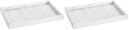 Juvale Large Marble Vanity Tray - Jewelry & Cosmetic Organizer with Drawer Organizer - Bathroom Display with Soap Tray - Home Accent Piece with Marble Decor - 11.7 x 7.7 x 1.1 in White (Pack of 2) - size: 11.7" x 7.7" x 1.1" (Pack of 2)