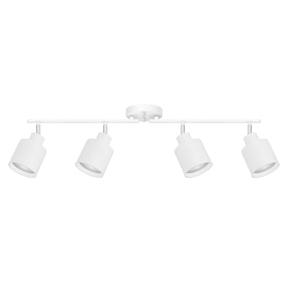 4-Light Led Track Lighting,White Ceiling Lighting Fixtures,Wall Sconces Ceiling Spotlight with Foldable Light Arms for Kitchen, Closet, Bedroom,GU10 Socket, Bulbs Not Included - color: 4 light White