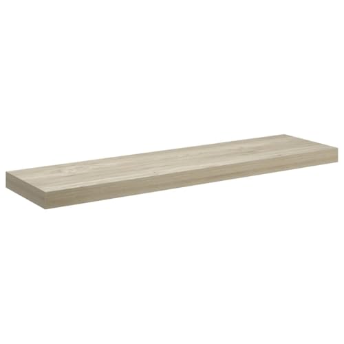 Floating Wall Shelf 35.4x9.3x1.5 in Brown Wood MDF Matte Finish Modern Honeycomb Display for Living Room Bedroom Corridor - color: Brown, size: Standard
