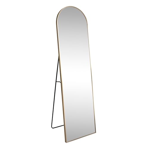 JONATHAN Y Adrian Arched Full Length Mirror 16" x 59" Metal Frame, Gold - color: Gold