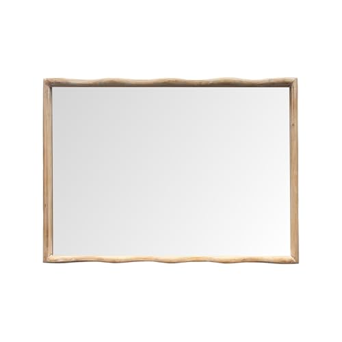 Howard Elliott Collection Willow Scalloped Mirror Rectangle Brown 35.5H x 25.1/4W x 2D