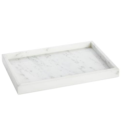 Juvale Large Marble Vanity Tray - Jewelry & Cosmetic Organizer with Drawer Organizer - Bathroom Display with Soap Tray - Home Accent Piece with Marble Decor - 11.7 x 7.7 x 1.1 in White - size: 11.7" x 7.7" x 1.1"