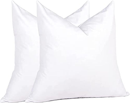 puredown® Euro Pillow Inserts 24 x 24 (Pack of 2, White), Feather Down Pillow Stuffer, White Throw Pillows for Bed, Couch, and Cushion - size: 24x24 Inch