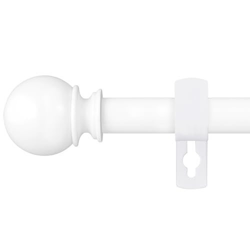 White Curtain Rods for Windows 28-48 Inch,5/8"Adjustable Small Curtain Rod - color: White, size: 28-48"(1 Pack)