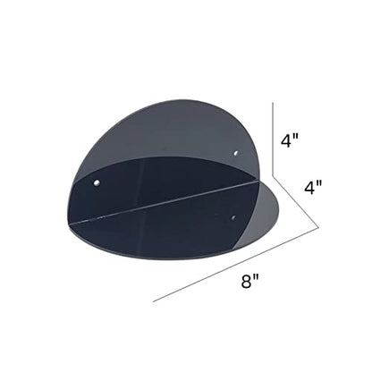 ROYALITA 2-Pack Small Acrylic Shelves Room Decor Floating Shelves, Black - color: Black