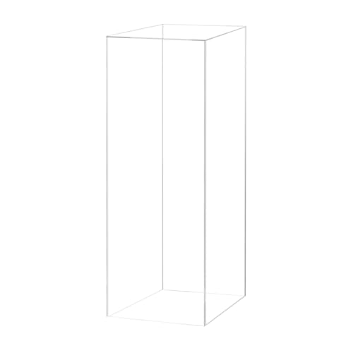 Acrylic Pedestal Display 12" x 12” x 42” Tall Box Riser No Lid Vertical Rectangle Column Clear 5 Sided Showcase Pedestal Tower Podium Art Display Box by Marketing Holders - size: 12" x 12" x 42"