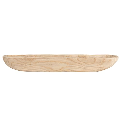 Creative Co-Op Paulownia Wood Oval Bowl | Brown | 22.75" L x 6" W x 3.25" H | (Pack of 4) - color: Natural Wood, size: 22.75" L (Pack of 4)