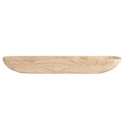 Creative Co-Op Paulownia Wood Oval Bowl | Brown | 22.75" L x 6" W x 3.25" H | (Pack of 4) - color: Natural Wood, size: 22.75" L (Pack of 4)