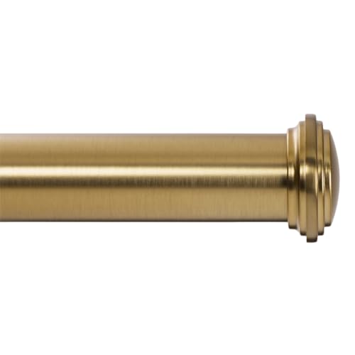 Ivilon Window Curtain Rod Decorative End Cap Design, 1 Inch Rod, 16 to 28 Inch (Side Curtain Rod) Warm Gold - color: Warm Gold, size: 16" to 28"