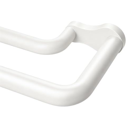 KAMANINA Double Curtain Rod 32 to 58 Inch, White Wrap Around Drapery Rods - color: White, size: 32-58"