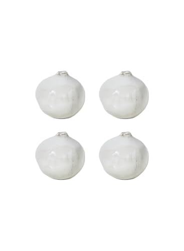 Serene Spaces Living Free-Form Glazed Ceramic Pomegranate Bud Vase, Set of 4- Centerpiece for Vintage Weddings, Events, Measures 3.5" Tall and 3.75" Diameter - color: 3.75" Glazed Pomegranate Bud Vase, 4 Pc