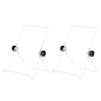 Artliving (2 Pack Adjustable Iron Display Stand Easel Foldable Tablet Stand Holder,Displays Picture Frames, Photo,Cookbooks, iPad, Art Collection,White - color: White