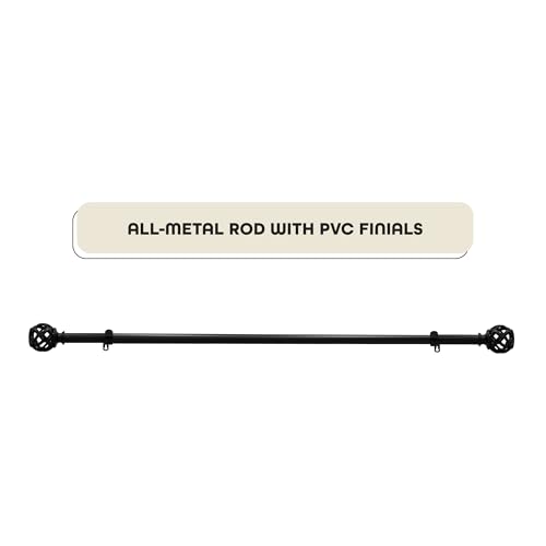 Buono II Carrie Rod & Finial 66-120 in, for Windows, Finials - size: 66-120, style: Carrie