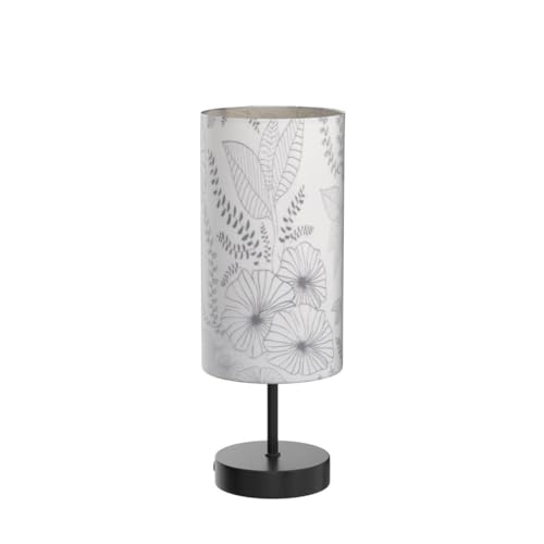 CINSARY Touch Control Bedside Lamp with 2 USB Ports, 3-Way Dimmable Table lamp for Bedroom, Nightstand Lamp with Round Flower Fabric Shade for Living Room Home Office (E26 LED Bulb Included) - color: White-15“ H