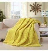 DiamondHome Super Soft Warm Light Weight Fleece Throw Blanket for Couch/Sofa/Bed/Chair in Living Room & Bed Room, 50" x 60" (Yellow) - color: Yellow